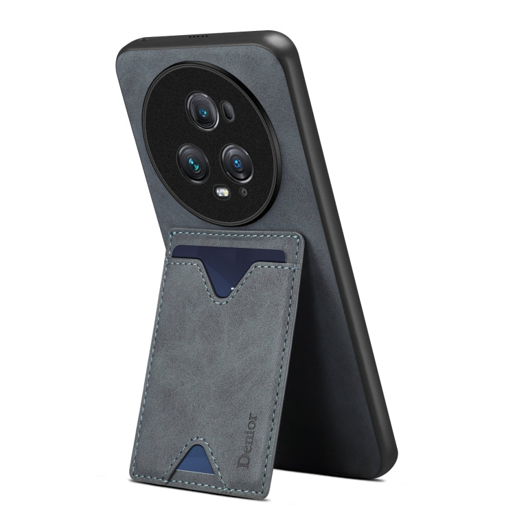 For Honor Magic5 Ultimate Denior PU Back Cover Card Slot Holder Phone Case(Grey)