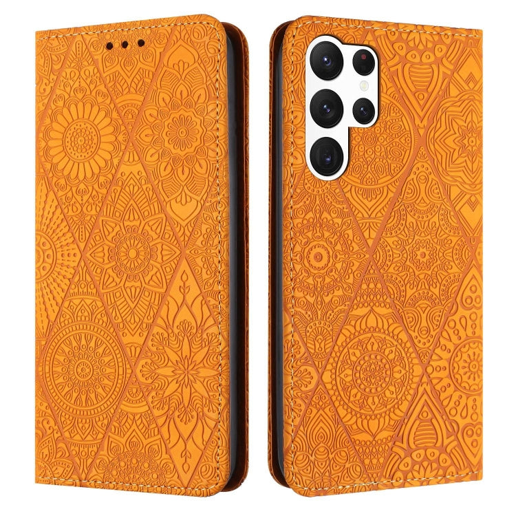 Ethnic Embossed Adsorption Leather Phone Case, For Samsung Galaxy S23 5G, For Samsung Galaxy S23 Ultra 5G, For Samsung Galaxy S22 5G, For Samsung Galaxy S22+ 5G