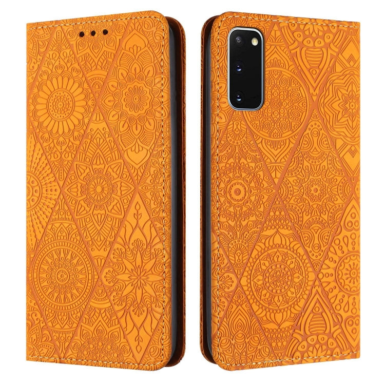 Ethnic Embossed Adsorption Leather Phone Case, For Samsung Galaxy S21 FE 5G, For Samsung Galaxy S20, For Samsung Galaxy S20+, For Samsung Galaxy S20 FE