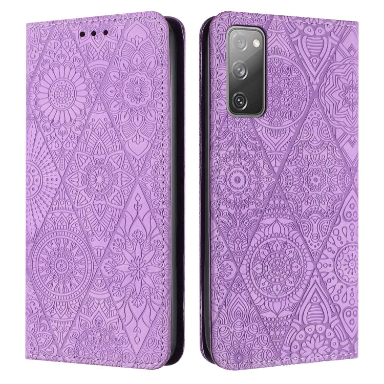 Ethnic Embossed Adsorption Leather Phone Case, For Samsung Galaxy S21 FE 5G, For Samsung Galaxy S20, For Samsung Galaxy S20+, For Samsung Galaxy S20 FE
