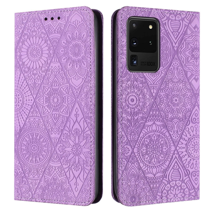 Ethnic Embossed Adsorption Leather Phone Case, For Samsung Galaxy S20 Ultra, For Samsung Galaxy A02s 166mm, For Samsung Galaxy A03s 166mm, For Samsung Galaxy A12 5G