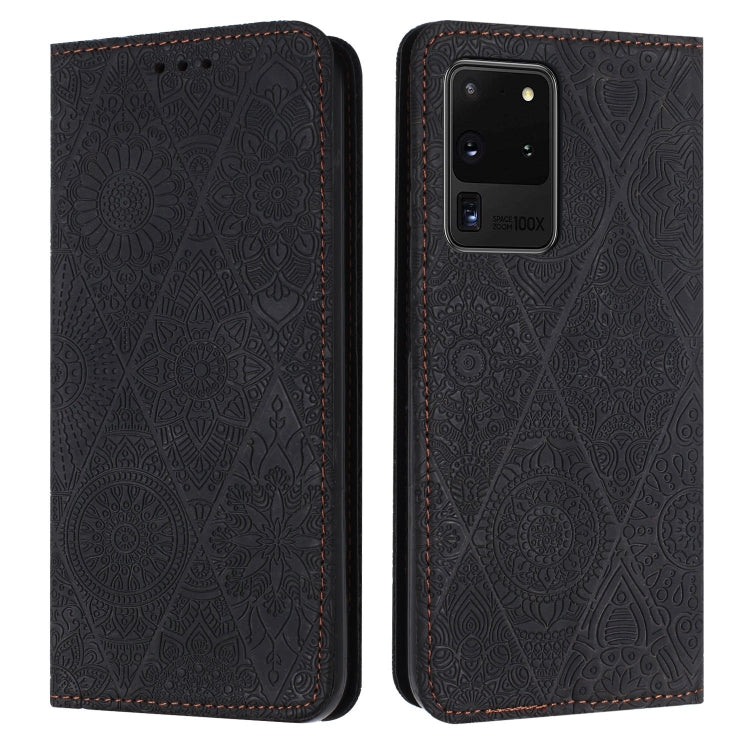 Ethnic Embossed Adsorption Leather Phone Case, For Samsung Galaxy S20 Ultra, For Samsung Galaxy A02s 166mm, For Samsung Galaxy A03s 166mm, For Samsung Galaxy A12 5G