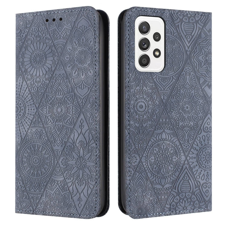 Ethnic Embossed Adsorption Leather Phone Case, For Samsung Galaxy A22 5G, For Samsung Galaxy A23, For Samsung Galaxy A24 4G, For Samsung Galaxy A32 4G