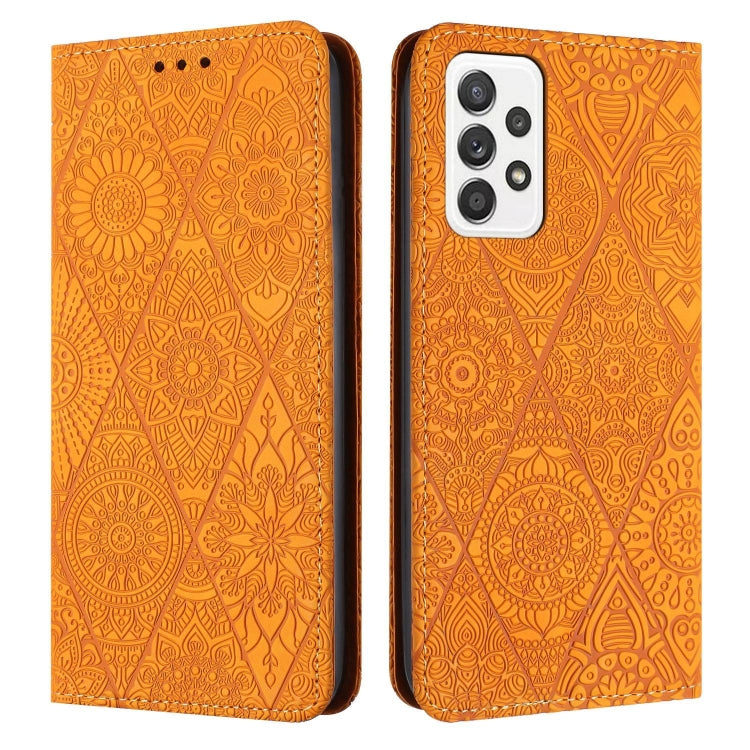 Ethnic Embossed Adsorption Leather Phone Case, For Samsung Galaxy A32 5G, For Samsung Galaxy A33, For Samsung Galaxy A34, For Samsung Galaxy A42 5G