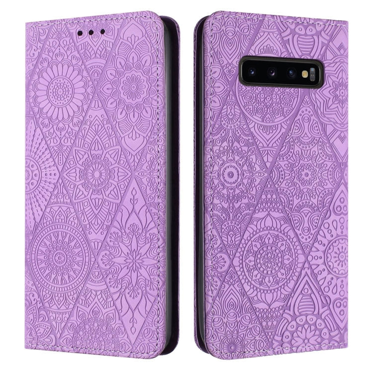 Ethnic Embossed Adsorption Leather Phone Case, For Samsung Galaxy A73 5G, For Samsung Galaxy S10, For Samsung Galaxy S10+, For Samsung Galaxy S10e