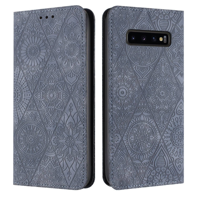 Ethnic Embossed Adsorption Leather Phone Case, For Samsung Galaxy A73 5G, For Samsung Galaxy S10, For Samsung Galaxy S10+, For Samsung Galaxy S10e