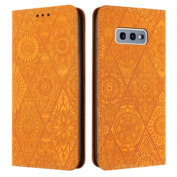 Ethnic Embossed Adsorption Leather Phone Case, For Samsung Galaxy A73 5G, For Samsung Galaxy S10, For Samsung Galaxy S10+, For Samsung Galaxy S10e