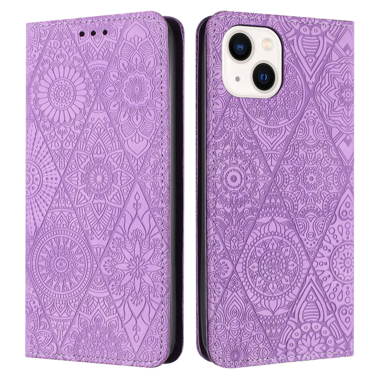 Ethnic Embossed Adsorption Leather Phone Case, For iPhone 13, For iPhone 13 Pro, For iPhone 13 Pro Max, For iPhone 12 / 12 Pro