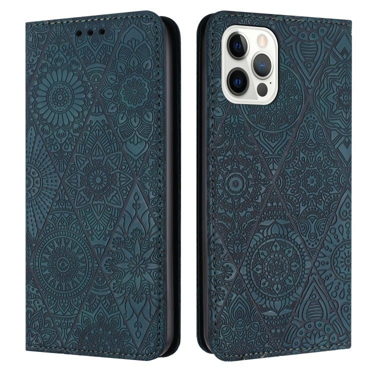 Ethnic Embossed Adsorption Leather Phone Case, For iPhone 13, For iPhone 13 Pro, For iPhone 13 Pro Max, For iPhone 12 / 12 Pro