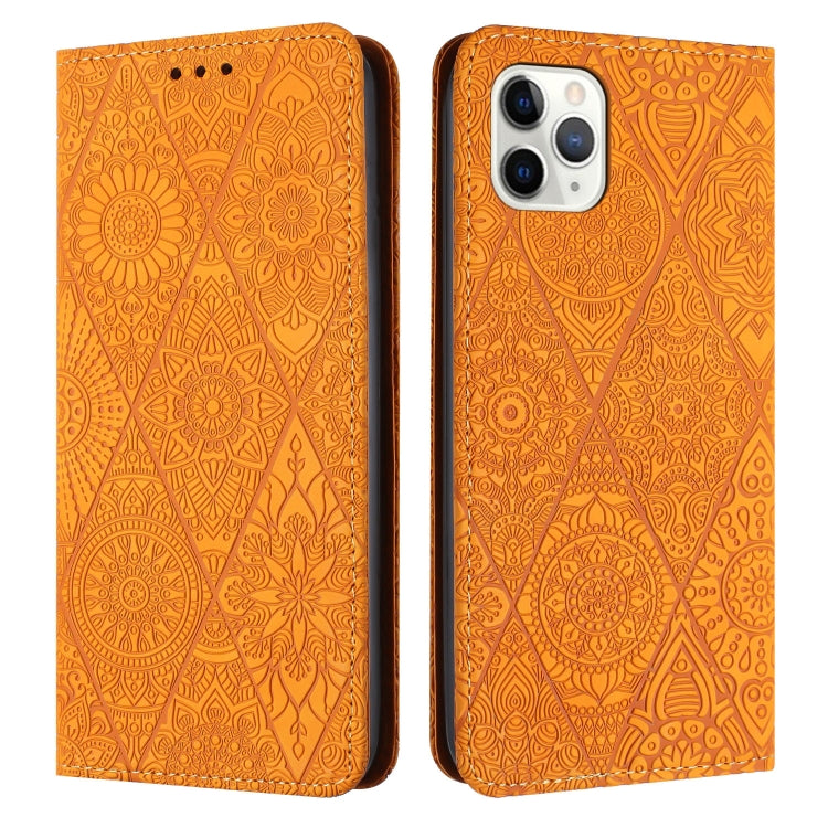 Ethnic Embossed Adsorption Leather Phone Case, For iPhone 13, For iPhone 13 Pro, For iPhone 13 Pro Max, For iPhone 12 / 12 Pro
