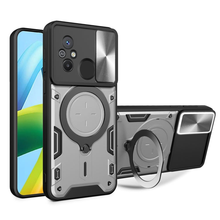 CD Texture Sliding Camshield Magnetic Holder Phone Case, For Xiaomi Redmi Note 12S 4G, For Xiaomi Redmi Note 12 4G, For Xiaomi Redmi Note 12 Pro 5G, For Xiaomi Redmi 12C