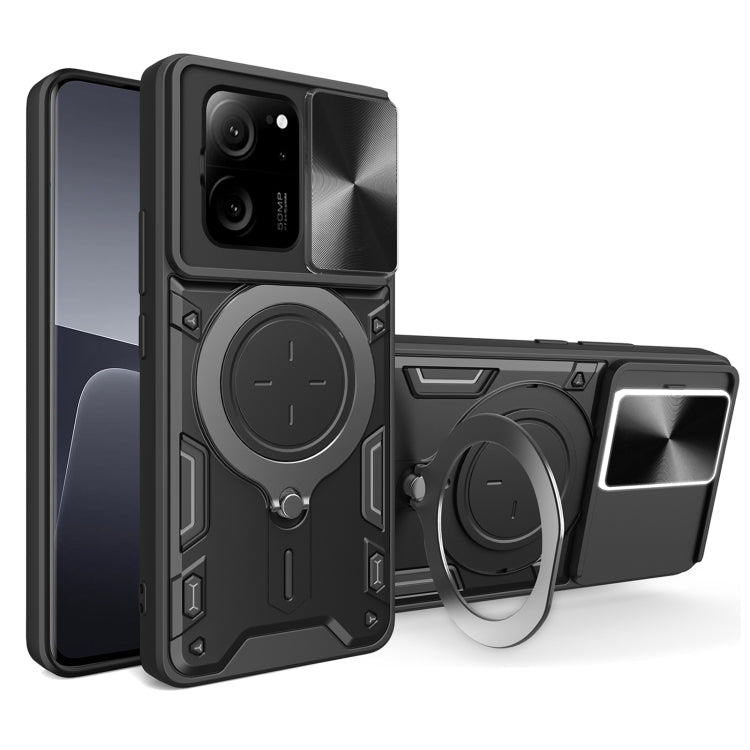 CD Texture Sliding Camshield Magnetic Holder Phone Case, For Xiaomi Redmi Note 13 Pro 5G, For Xiaomi 13T / Redmi K60 Ultra, For Xiaomi Redmi Note 12 Turbo, For Xiaomi Poco F5 Pro/Redmi K60