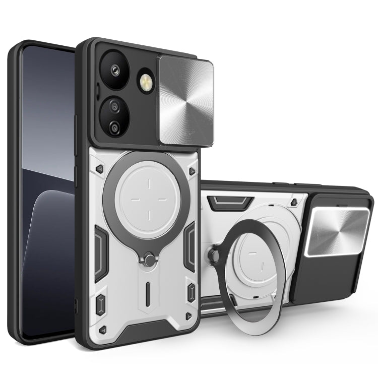 CD Texture Sliding Camshield Magnetic Holder Phone Case, For Xiaomi Redmi A3, For Xiaomi Redmi 13C 5G Global, For Xiaomi Redmi Note 13 5G, For Xiaomi Redmi 13C 4G