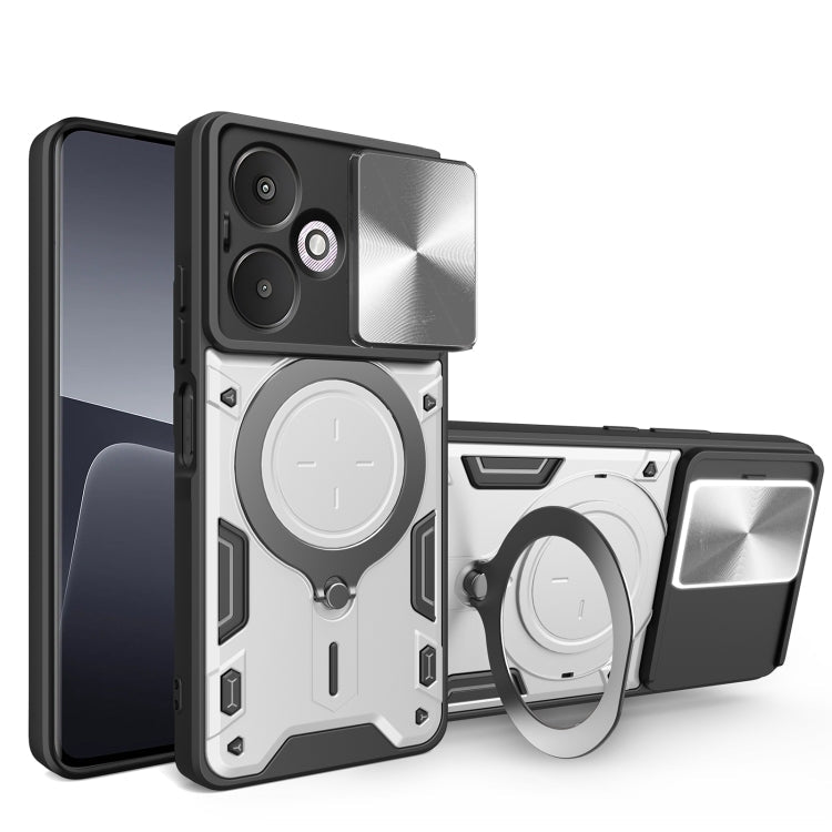 CD Texture Sliding Camshield Magnetic Holder Phone Case, For Xiaomi Redmi A3, For Xiaomi Redmi 13C 5G Global, For Xiaomi Redmi Note 13 5G, For Xiaomi Redmi 13C 4G