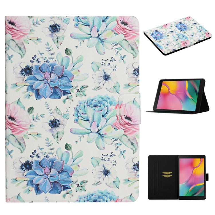 Flower Pattern Horizontal Flip Leather Case with Card Slots & Holder, For Samsung Galaxy Tab S6, For Amazon Kindle Fire 7 (2019), For Amazon Kindle Fire HD 8 (2020), For Amazon Kindle Fire HD 10
