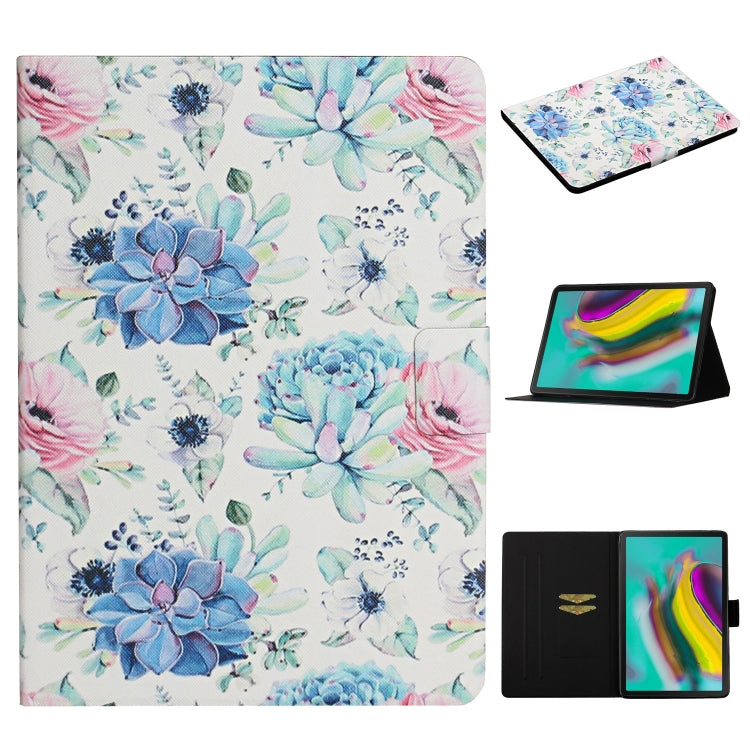 Flower Pattern Horizontal Flip Leather Case with Card Slots & Holder, For Samsung Galaxy Tab S6, For Amazon Kindle Fire 7 (2019), For Amazon Kindle Fire HD 8 (2020), For Amazon Kindle Fire HD 10