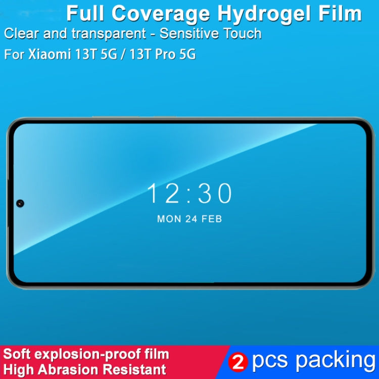For Xiaomi 13T / 13T Pro 5G 2pcs imak Curved Full Screen Hydrogel Film Protector