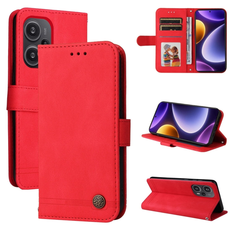 Skin Feel Life Tree Metal Button Leather Phone Case, For Xiaomi 13T / Redmi K60 Ultra, For Xiaomi Redmi K70 / K70 Pro, For Xiaomi Redmi Poco F5, For Xiaomi Redmi K60 / K60 Pro