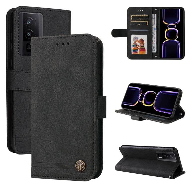 Skin Feel Life Tree Metal Button Leather Phone Case, For Xiaomi 13T / Redmi K60 Ultra, For Xiaomi Redmi K70 / K70 Pro, For Xiaomi Redmi Poco F5, For Xiaomi Redmi K60 / K60 Pro