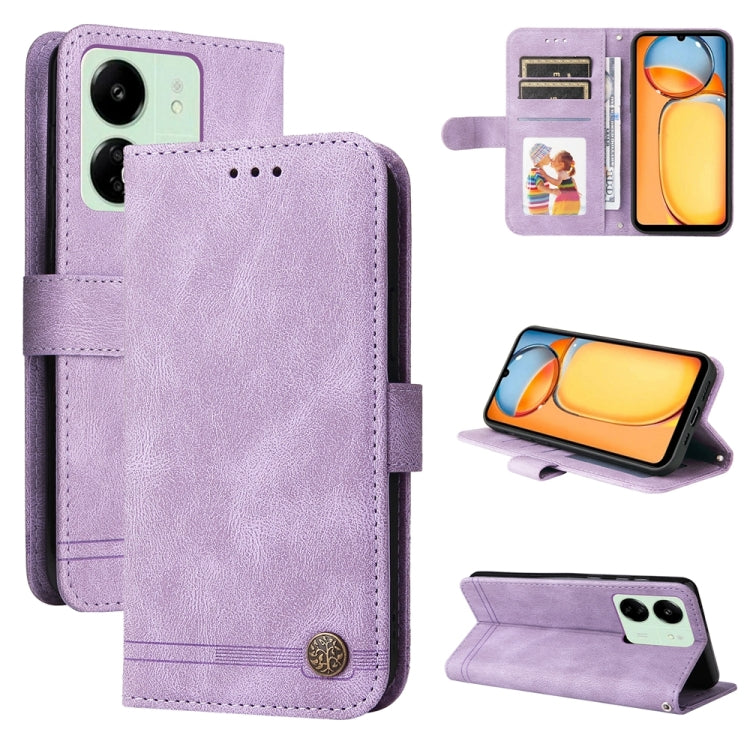 Skin Feel Life Tree Metal Button Leather Phone Case, For Xiaomi Redmi Note13 5G Global, For Xiaomi Redmi 13C 4G, For Xiaomi Redmi Note13 Pro+ 5G Global, For Xiaomi Redmi Note13 Pro 5G Global