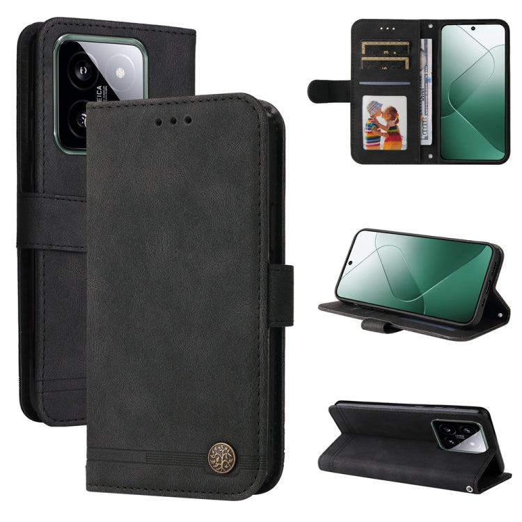 Skin Feel Life Tree Metal Button Leather Phone Case, For Xiaomi Redmi K70E, For Xiaomi 14 Ultra, For Xiaomi 14 Pro, For Xiaomi 14