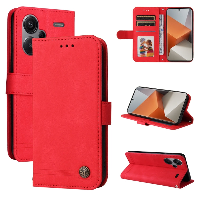 Skin Feel Life Tree Metal Button Leather Phone Case, For Xiaomi Redmi Note13 5G Global, For Xiaomi Redmi 13C 4G, For Xiaomi Redmi Note13 Pro+ 5G Global, For Xiaomi Redmi Note13 Pro 5G Global