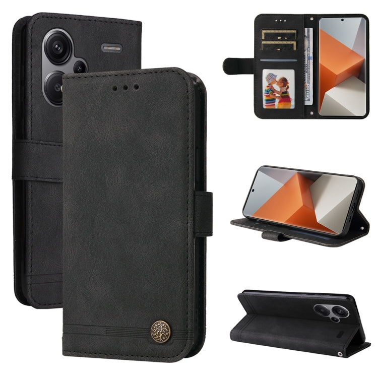Skin Feel Life Tree Metal Button Leather Phone Case, For Xiaomi Redmi Note13 5G Global, For Xiaomi Redmi 13C 4G, For Xiaomi Redmi Note13 Pro+ 5G Global, For Xiaomi Redmi Note13 Pro 5G Global