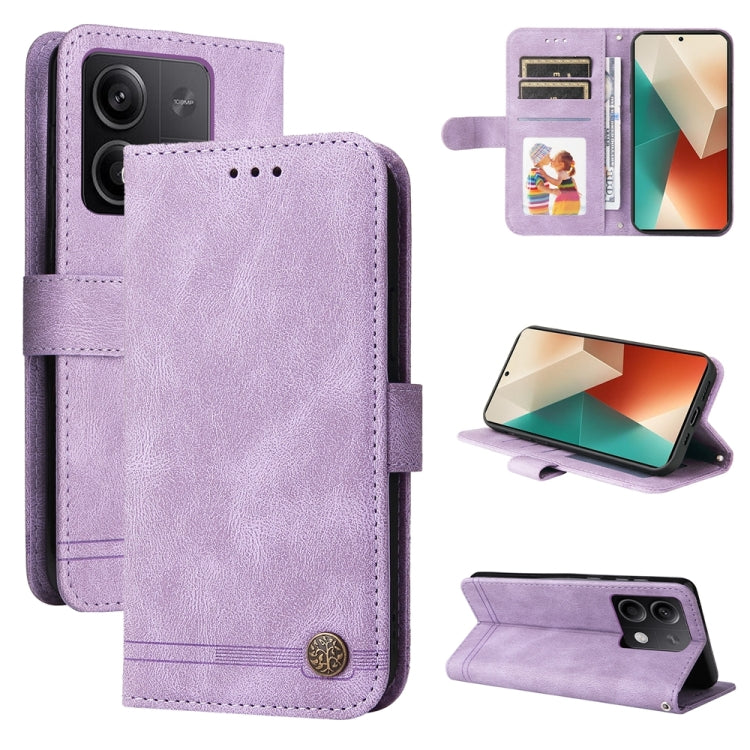 Skin Feel Life Tree Metal Button Leather Phone Case, For Xiaomi Redmi Note13 5G Global, For Xiaomi Redmi 13C 4G, For Xiaomi Redmi Note13 Pro+ 5G Global, For Xiaomi Redmi Note13 Pro 5G Global