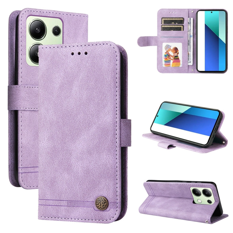 Skin Feel Life Tree Metal Button Leather Phone Case, For Xiaomi Poco F6, For Xiaomi Redmi A3, For Xiaomi Redmi Note13 Pro 4G Global/Poco M6 Pro 4G, For Xiaomi Redmi Note13 4G