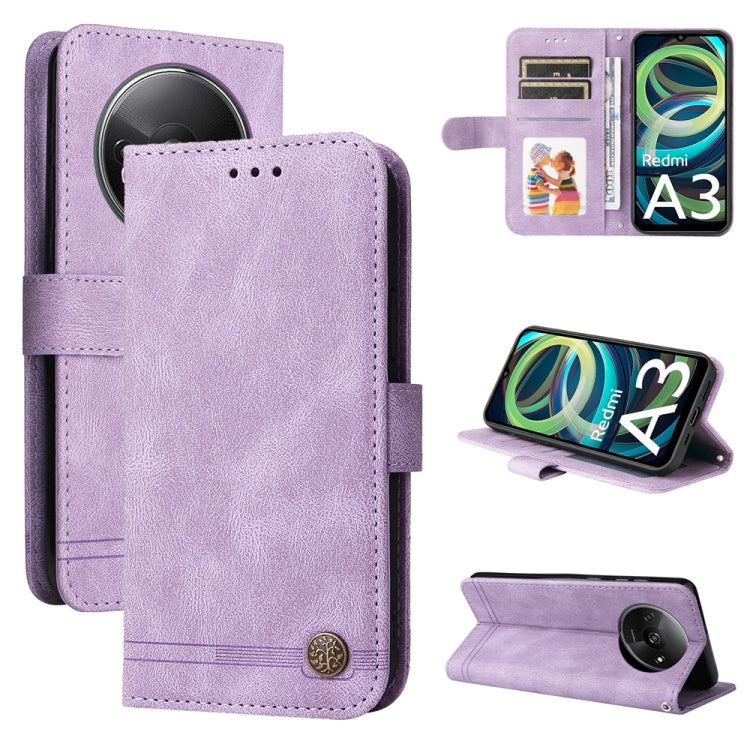 Skin Feel Life Tree Metal Button Leather Phone Case, For Xiaomi Poco F6, For Xiaomi Redmi A3, For Xiaomi Redmi Note13 Pro 4G Global/Poco M6 Pro 4G, For Xiaomi Redmi Note13 4G