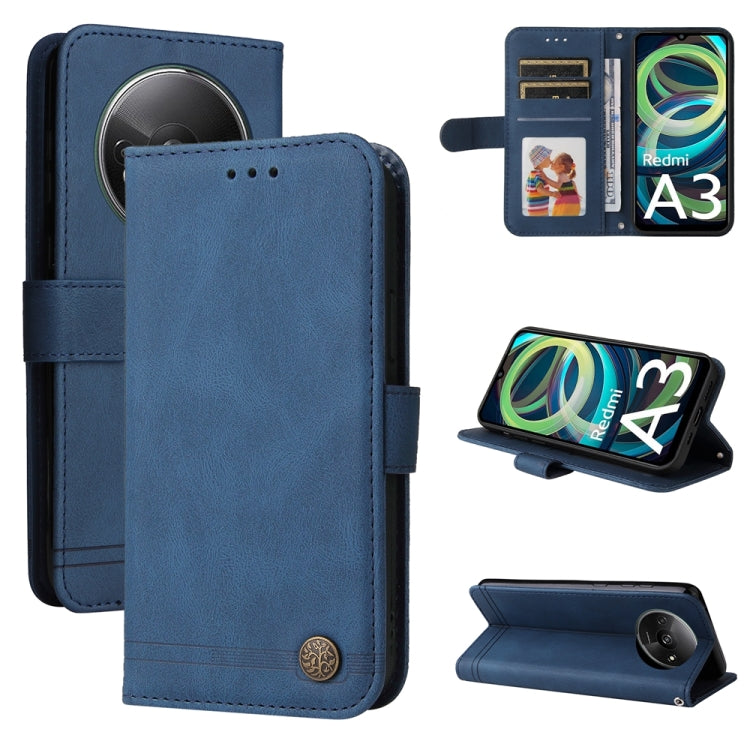 Skin Feel Life Tree Metal Button Leather Phone Case, For Xiaomi Poco F6, For Xiaomi Redmi A3, For Xiaomi Redmi Note13 Pro 4G Global/Poco M6 Pro 4G, For Xiaomi Redmi Note13 4G