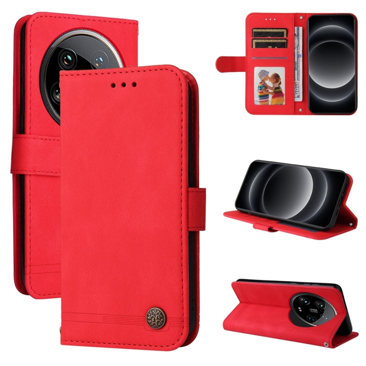 Skin Feel Life Tree Metal Button Leather Phone Case, For Xiaomi Redmi K70E, For Xiaomi 14 Ultra, For Xiaomi 14 Pro, For Xiaomi 14