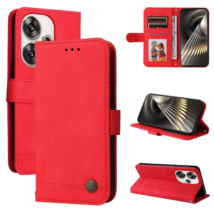 Skin Feel Life Tree Metal Button Leather Phone Case, For Xiaomi Poco F6, For Xiaomi Redmi A3, For Xiaomi Redmi Note13 Pro 4G Global/Poco M6 Pro 4G, For Xiaomi Redmi Note13 4G