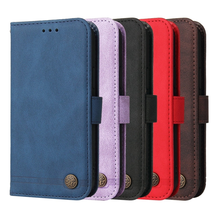 Skin Feel Life Tree Metal Button Leather Phone Case, For Xiaomi Redmi Note 12S 4G