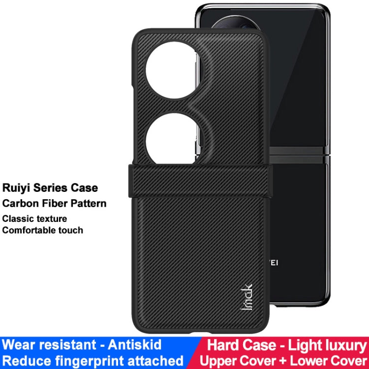 For Huawei Pocket 2 imak Ruiyi Series Carbon Fiber PU + PC Phone Case