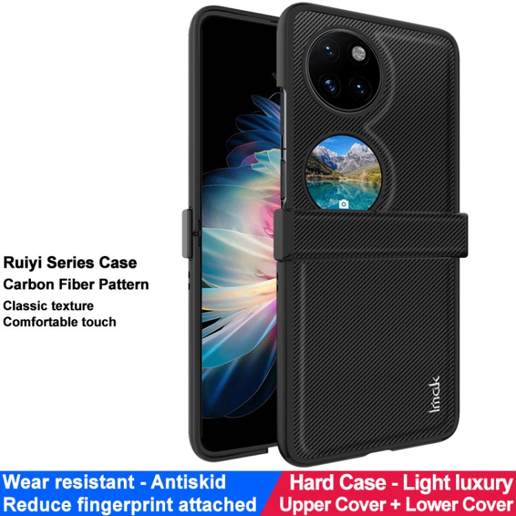 For Huawei Pocket 2 imak Ruiyi Series Carbon Fiber PU + PC Phone Case