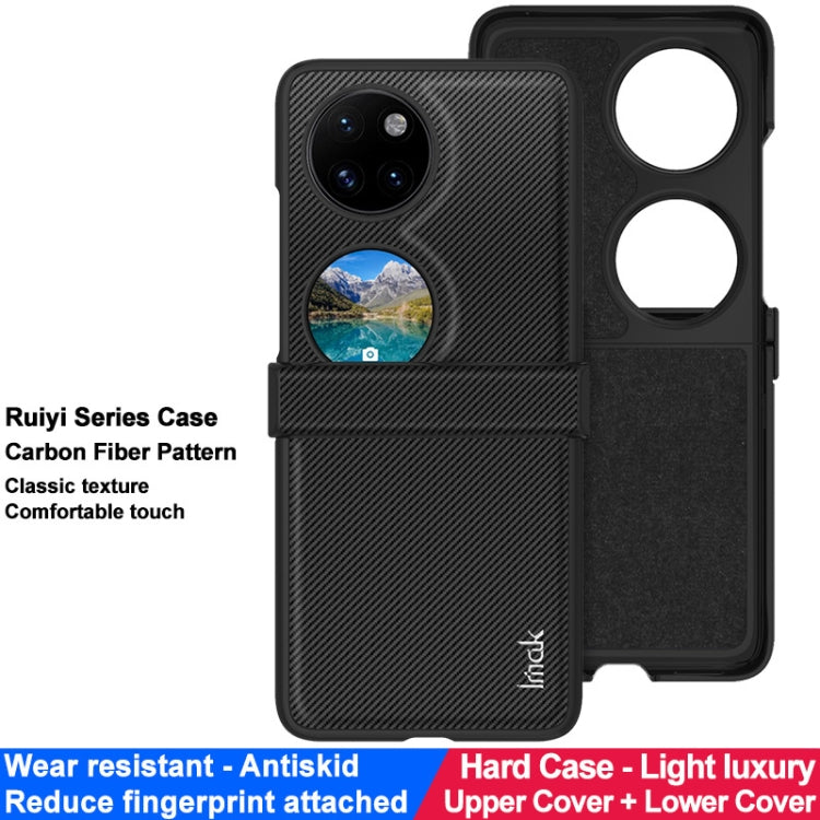 For Huawei Pocket 2 imak Ruiyi Series Carbon Fiber PU + PC Phone Case