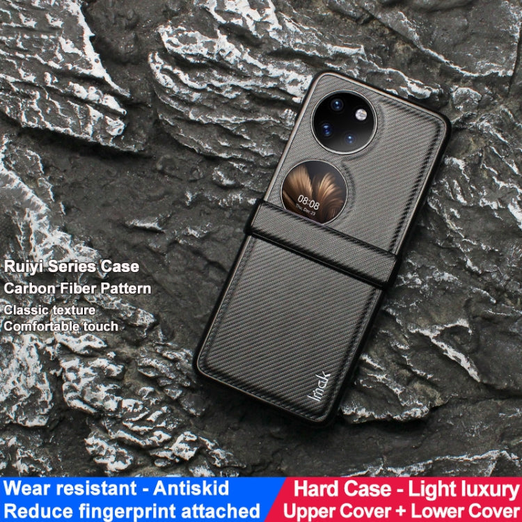 For Huawei Pocket 2 imak Ruiyi Series Carbon Fiber PU + PC Phone Case