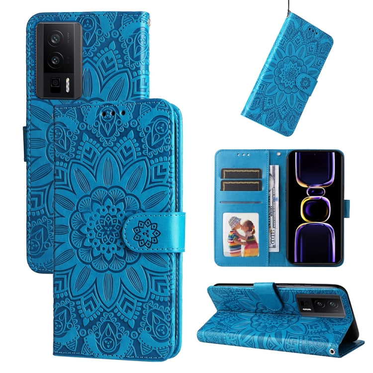 Embossed Sunflower Leather Phone Case, For Xiaomi Redmi K70 / K70 Pro, For Xiaomi Redmi Poco F5, For Xiaomi Redmi K60 / K60 Pro, For Xiaomi Redmi Note 12S 4G