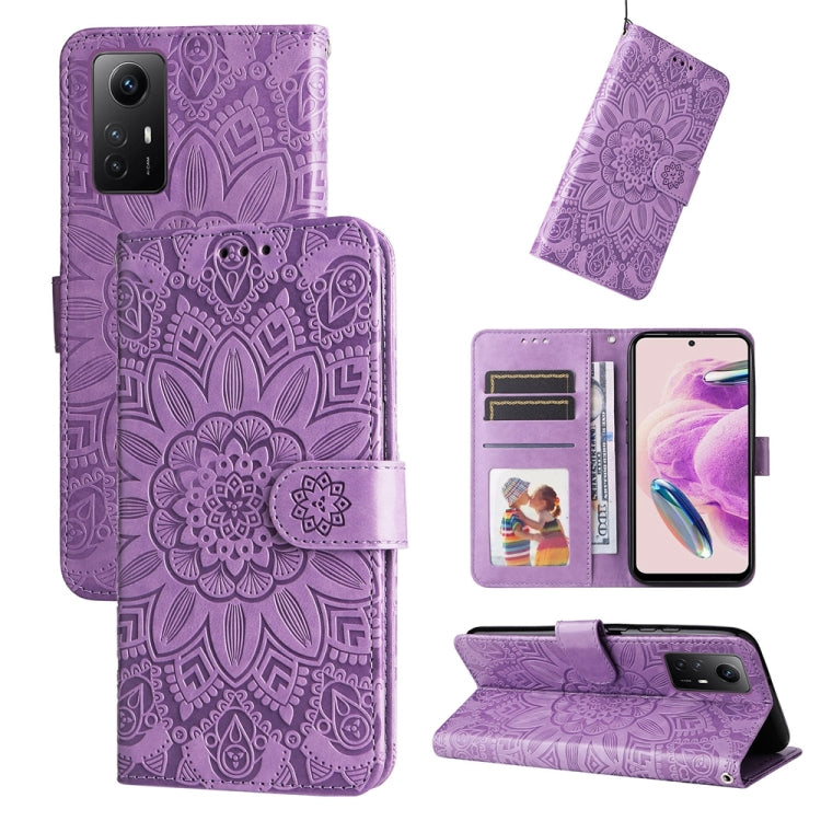 Embossed Sunflower Leather Phone Case, For Xiaomi Redmi K70 / K70 Pro, For Xiaomi Redmi Poco F5, For Xiaomi Redmi K60 / K60 Pro, For Xiaomi Redmi Note 12S 4G
