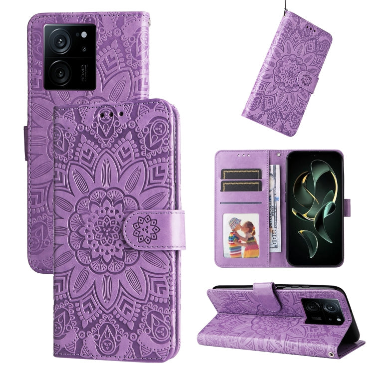 Embossed Sunflower Leather Phone Case, For Xiaomi Redmi 13C 4G, For Xiaomi Redmi Note13 Pro+ 5G Global, For Xiaomi Redmi Note13 Pro 5G Global, For Xiaomi 13T / Redmi K60 Ultra