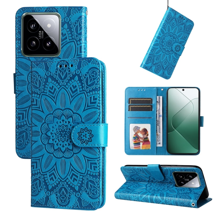 Embossed Sunflower Leather Phone Case, For Xiaomi 14 Ultra, For Xiaomi 14 Pro, For Xiaomi 14, For Xiaomi Redmi Note13 5G Global