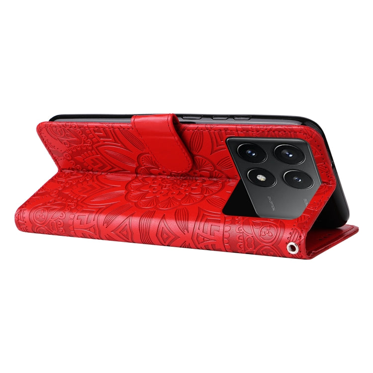 Embossed Sunflower Leather Phone Case, For Xiaomi Redmi K70 / K70 Pro, For Xiaomi Redmi Poco F5, For Xiaomi Redmi K60 / K60 Pro, For Xiaomi Redmi Note 12S 4G