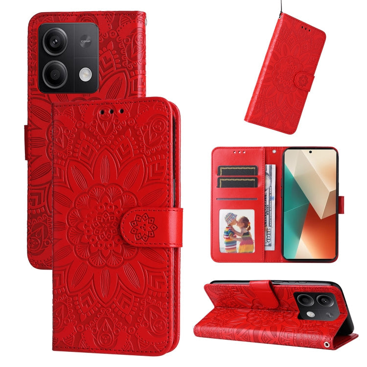 Embossed Sunflower Leather Phone Case, For Xiaomi 14 Ultra, For Xiaomi 14 Pro, For Xiaomi 14, For Xiaomi Redmi Note13 5G Global