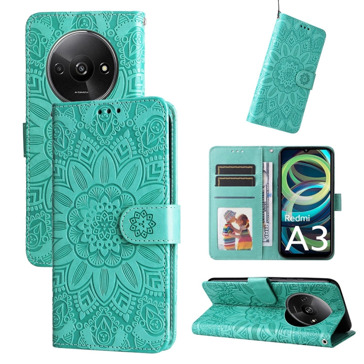 Embossed Sunflower Leather Phone Case, For Xiaomi Redmi A3, For Xiaomi Redmi Note13 Pro 4G Global/Poco M6 Pro 4G, For Xiaomi Redmi Note13 4G, For Xiaomi Redmi K70E
