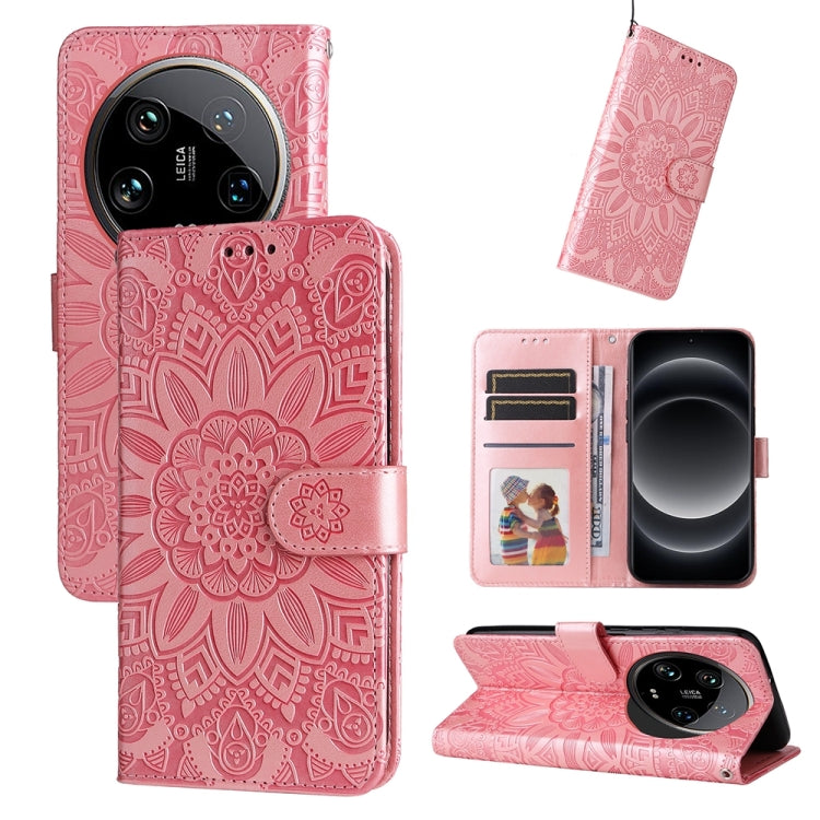 Embossed Sunflower Leather Phone Case, For Xiaomi 14 Ultra, For Xiaomi 14 Pro, For Xiaomi 14, For Xiaomi Redmi Note13 5G Global