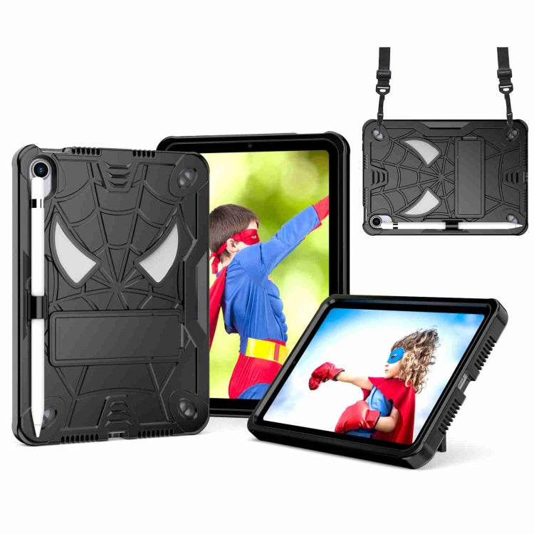 Spider Texture Silicone Hybrid PC Tablet Case with Shoulder Strap, For iPad 10.2 2021 / 2020 / 2019, For iPad mini 6