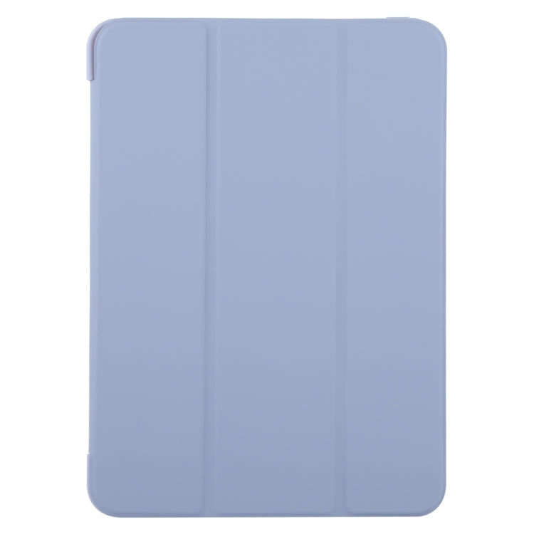 For iPad Air 11 2026 / 2025 / 2024 GEBEI 3-folding Holder Shockproof Flip Leather Tablet Case(Light Purple)
