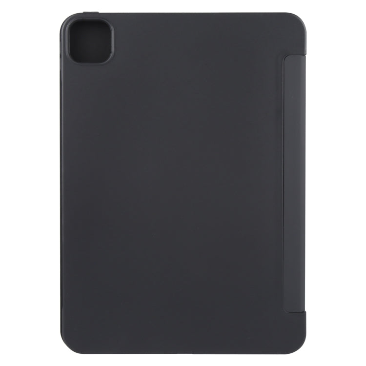 For iPad Air 11 2026 / 2025 / 2024 GEBEI 3-folding Holder Shockproof Flip Leather Tablet Case(Black)