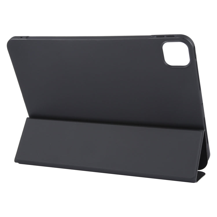 For iPad Air 11 2026 / 2025 / 2024 GEBEI 3-folding Holder Shockproof Flip Leather Tablet Case(Black)
